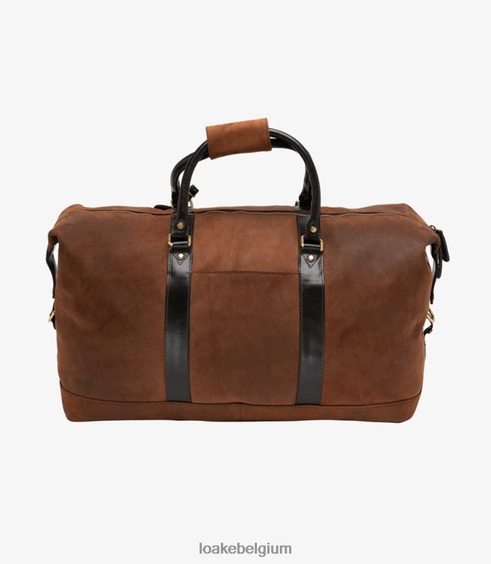 LoakeT08RD223 cornwall weekendtas leer bruin gewaxt suède