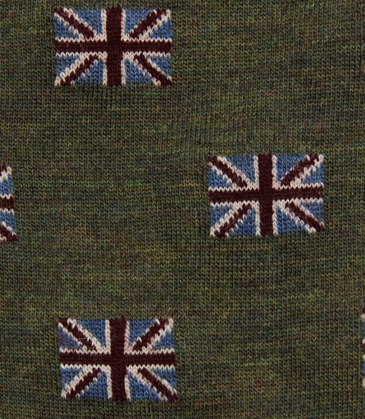 LoakeT08RD248 Union jack sokken accessoires olijf