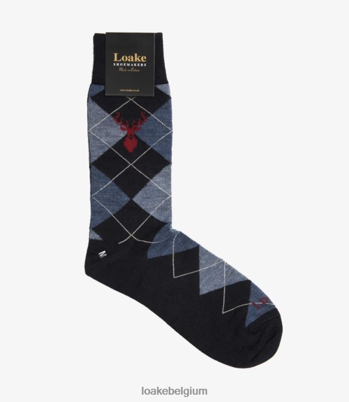 LoakeT08RD254 argyle sokken accessoires marine
