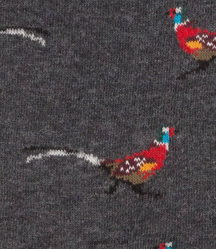 LoakeT08RD261 fazanten sokken accessoires grijs