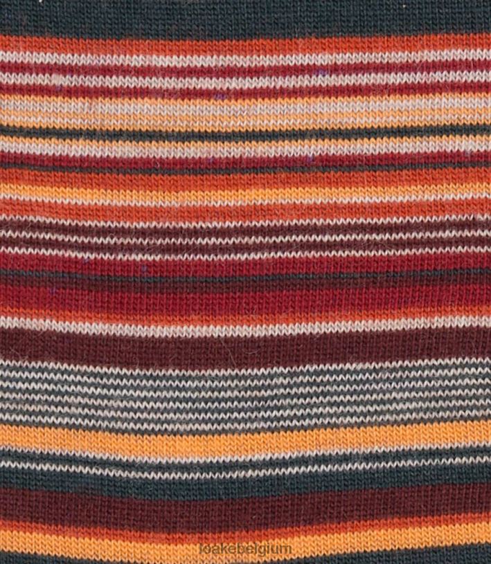 LoakeT08RD262 wijn smalle streep sokken accessoires meerkleurig