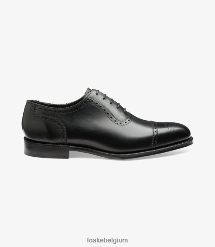 LoakeT08RD170 strand semi brogues zwart