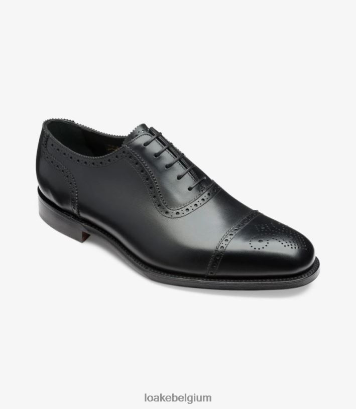 LoakeT08RD170 strand semi brogues zwart