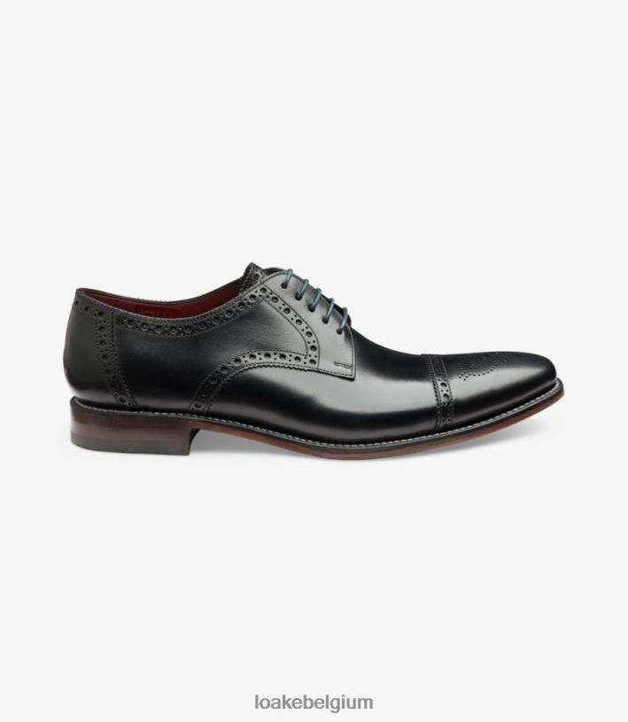 LoakeT08RD178 foley semi brogues zwart