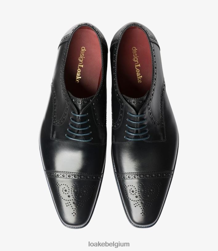 LoakeT08RD178 foley semi brogues zwart